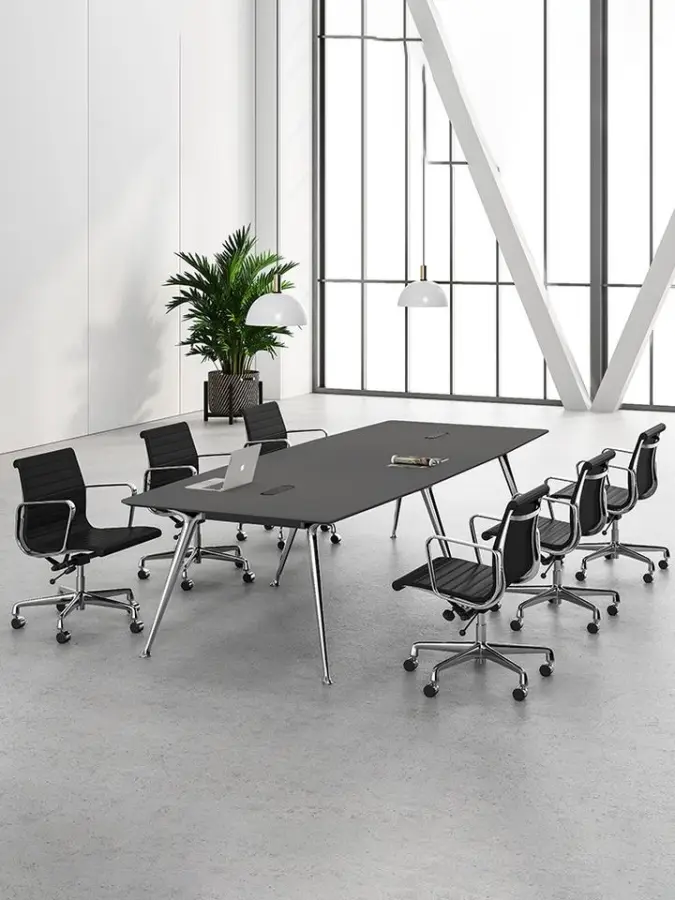 Modern Luxury Walnut Conference Meeting Table Wood Panel Office Furniture for Home Commercial Boardroom for Reunions Meetings — image 5