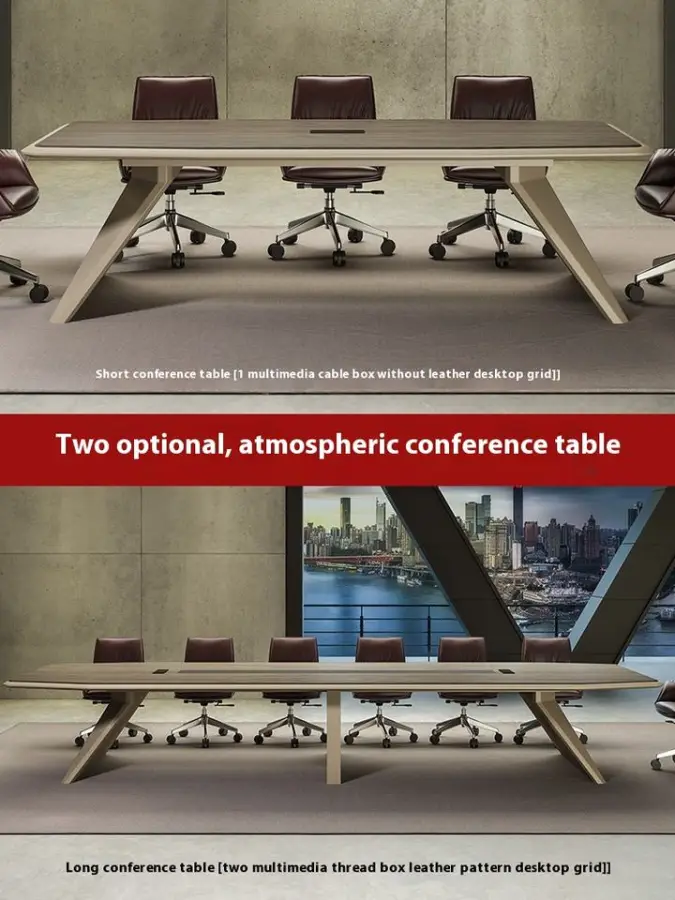 Luxury High-grade Wood Conference Table Modern Design Adjustable Height 5 Meters Customized Large Commercial Conference Table — image 3