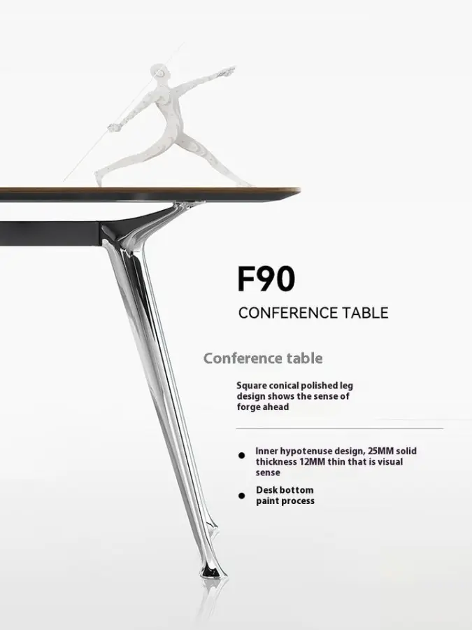 Modern Luxury Walnut Conference Meeting Table Wood Panel Office Furniture for Home Commercial Boardroom for Reunions Meetings — image 7
