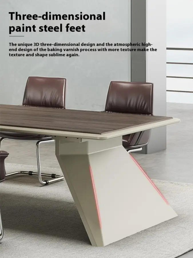 Luxury High-grade Wood Conference Table Modern Design Adjustable Height 5 Meters Customized Large Commercial Conference Table — image 5