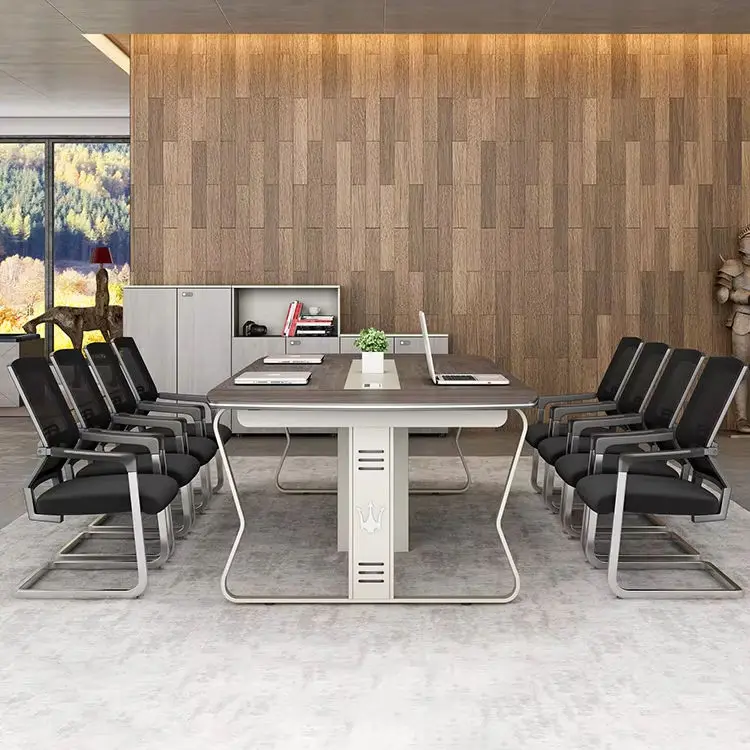 Luxury High-grade 2.4 Meters Modern Conference Table with Customized Large Size Factory New Chairs Wood Material — image 4