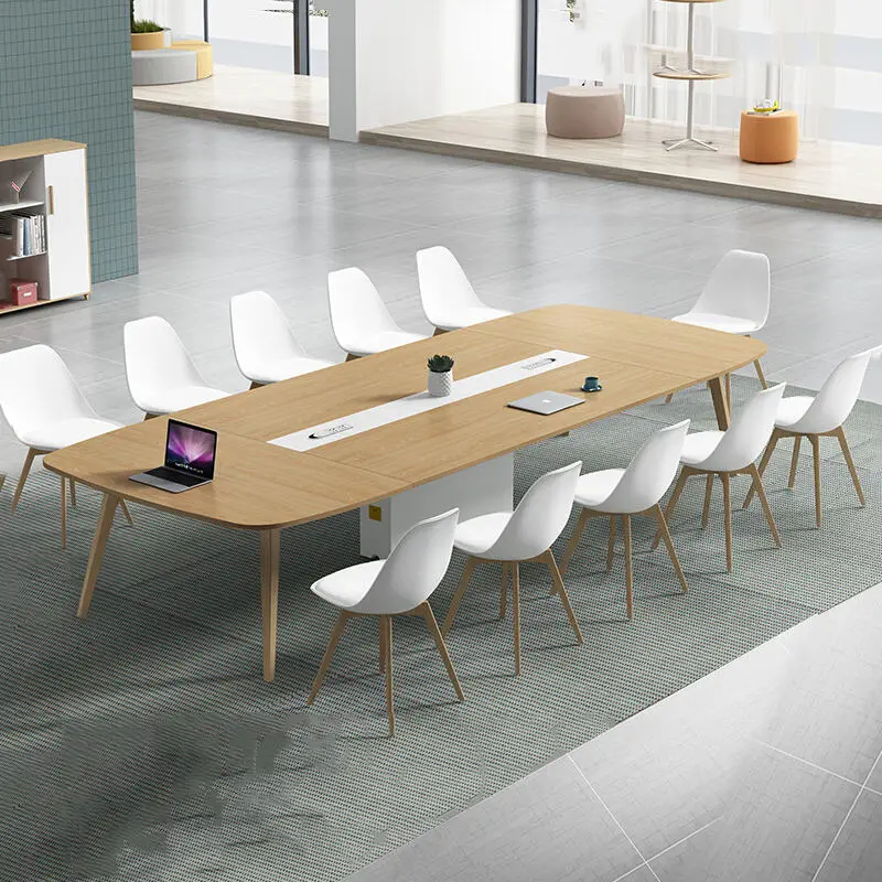 Modern Multi-functional Adjustable Height Meeting Desk Wood Panel Table Top Conference Board Room Home Office Commercial Office — image 2