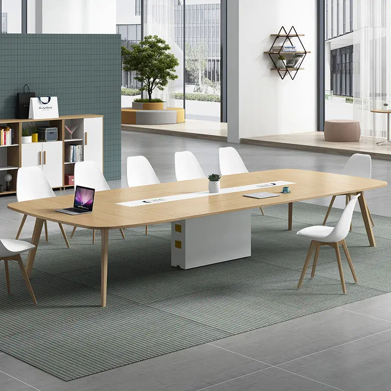 Modern Multi-functional Adjustable Height Meeting Desk Wood Panel Table Top Conference Board Room Home Office Commercial Office — image 3