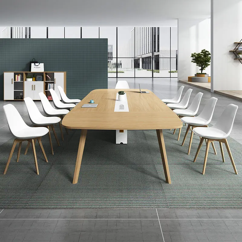Modern Multi-functional Adjustable Height Meeting Desk Wood Panel Table Top Conference Board Room Home Office Commercial Office — image 4