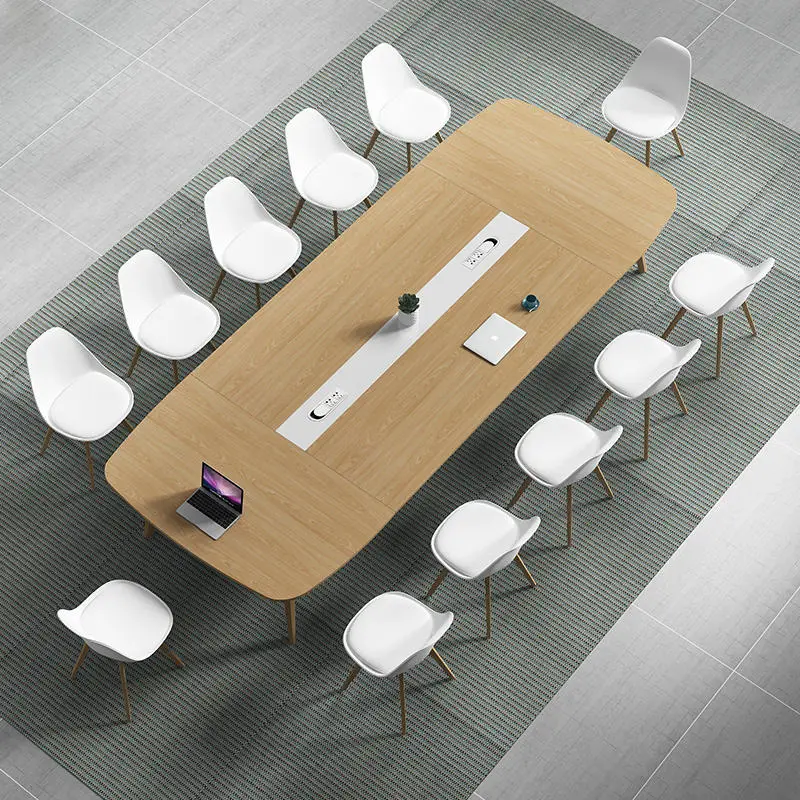 Modern Multi-functional Adjustable Height Meeting Desk Wood Panel Table Top Conference Board Room Home Office Commercial Office — image 5