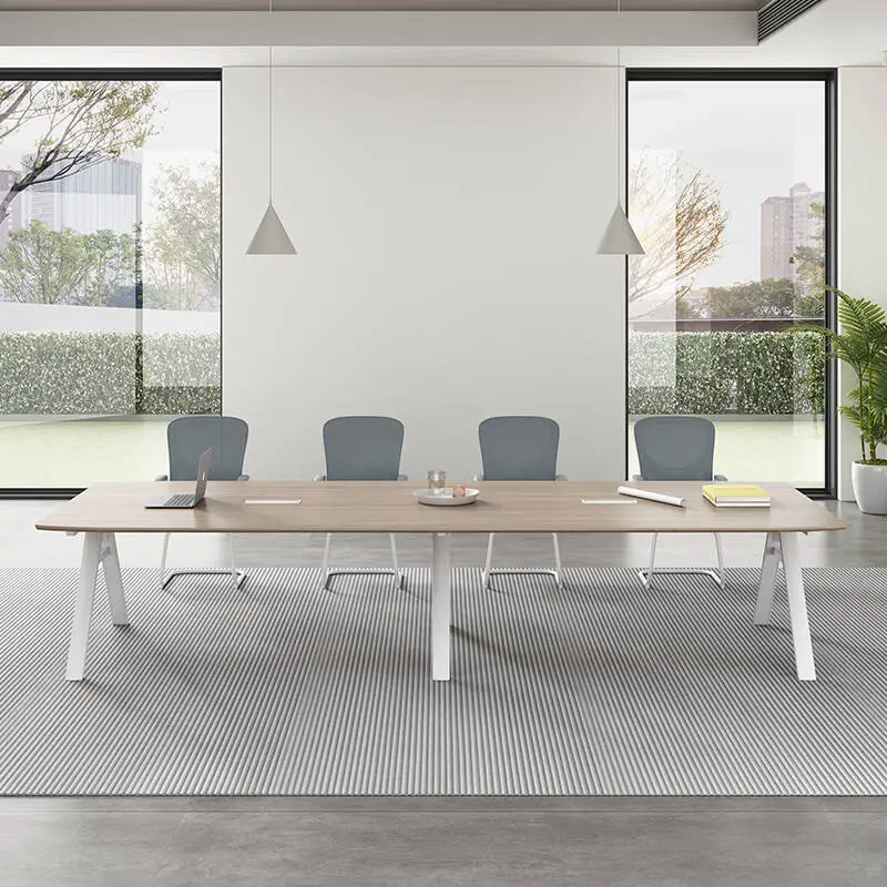 Large Modular Wooden Panel Conference Table Modern Office Desk for Commercial and Villa Use — image 4