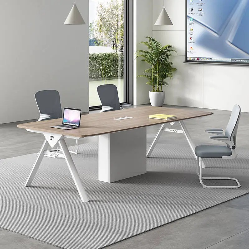 Large Modular Wooden Panel Conference Table Modern Office Desk for Commercial and Villa Use — image 5