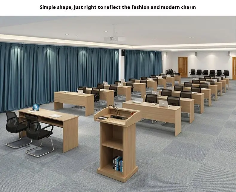 Modern Design Training Table and Chair Set Long Wooden Panel Negotiation Table for Employee Training Office Furniture — image 4