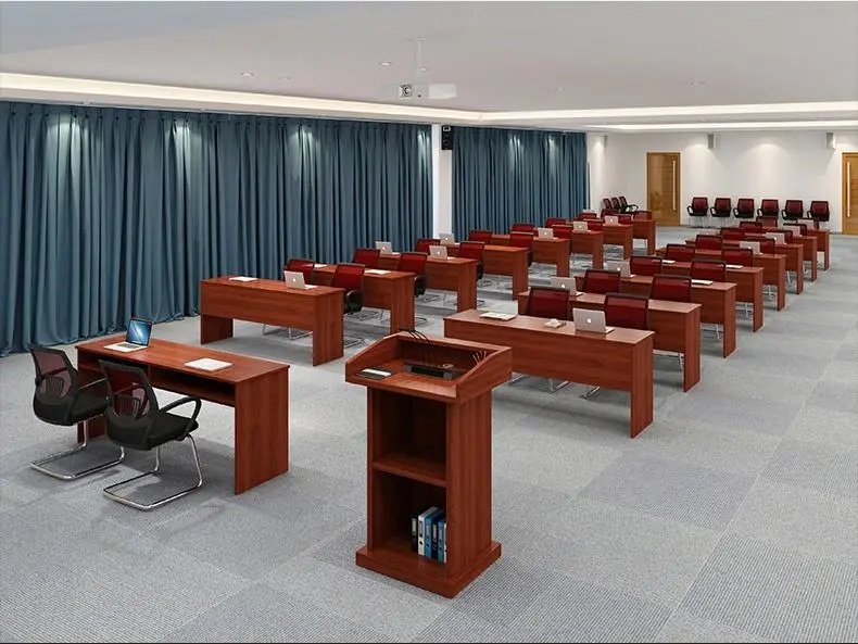Modern Design Training Table and Chair Set Long Wooden Panel Negotiation Table for Employee Training Office Furniture — image 5