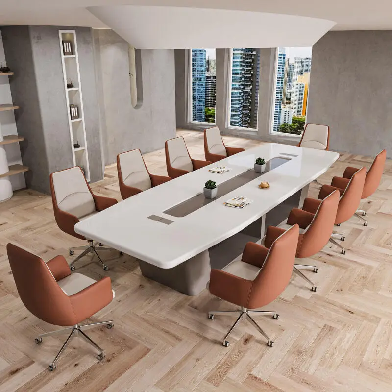 Modern Wood Conference Table Long Table New Large Creative Negotiation Conference Room Tables Chairs Adjustable Height — view 1