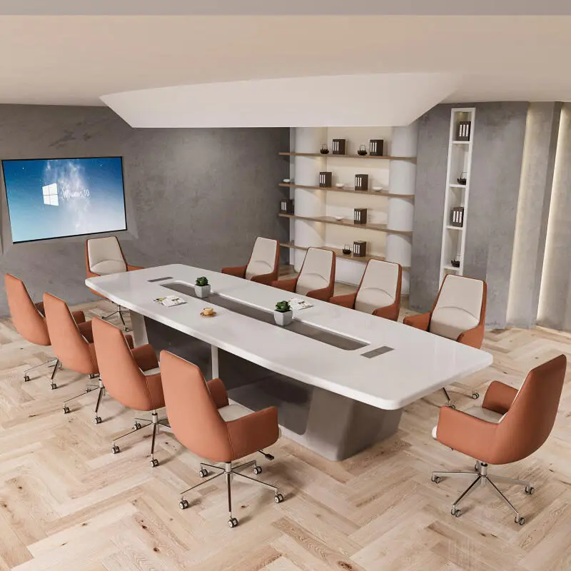 Modern Wood Conference Table Long Table New Large Creative Negotiation Conference Room Tables Chairs Adjustable Height — image 2