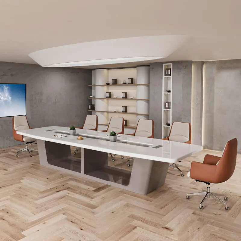 Modern Wood Conference Table Long Table New Large Creative Negotiation Conference Room Tables Chairs Adjustable Height — image 3