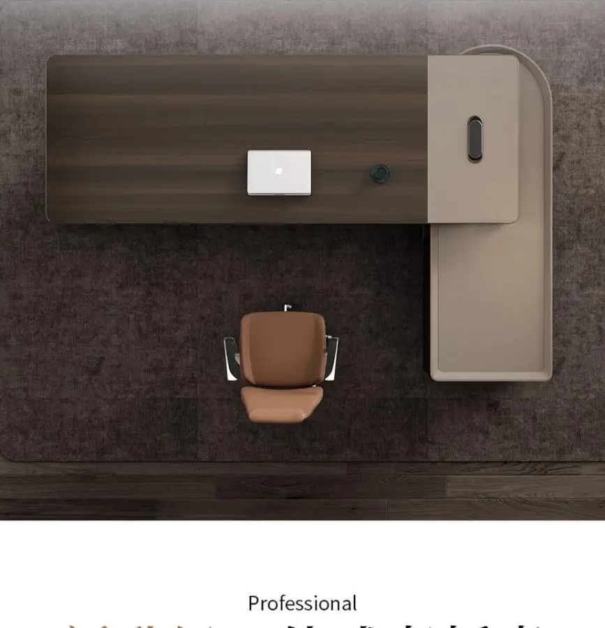 L Shape Modern Luxury Manager Boss CEO Executive Office Desk With Storage Side Cabinet Furniture Table Design — image 7