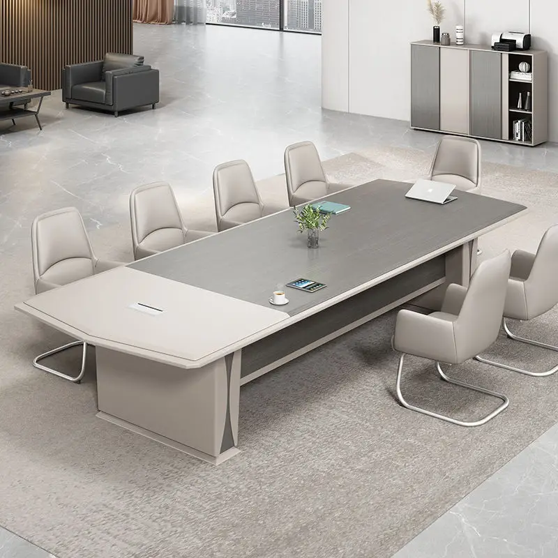 Modern Wood Conference Table Adjustable Height Long Large Office Furniture for Commercial Use in Conference Rooms — image 2