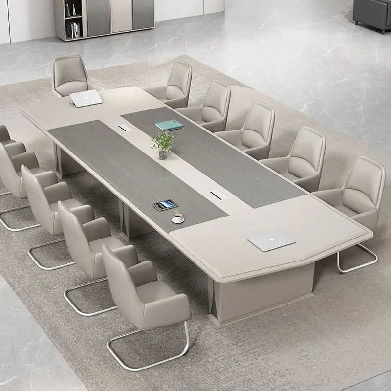 Modern Wood Conference Table Adjustable Height Long Large Office Furniture for Commercial Use in Conference Rooms — image 4