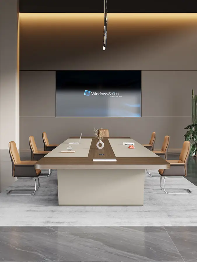 Modern Wood Extendable Conference Table for Hotel & School Use Large Creative Negotiation Commercial Office Furniture — image 3