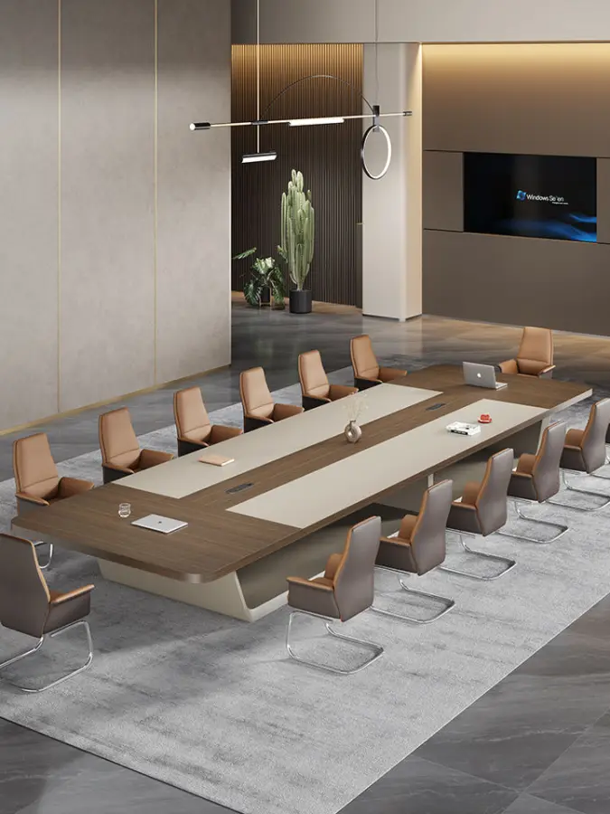 Modern Wood Extendable Conference Table for Hotel & School Use Large Creative Negotiation Commercial Office Furniture — image 4