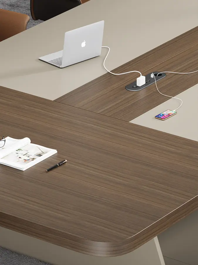 Modern Wood Extendable Conference Table for Hotel & School Use Large Creative Negotiation Commercial Office Furniture — image 5