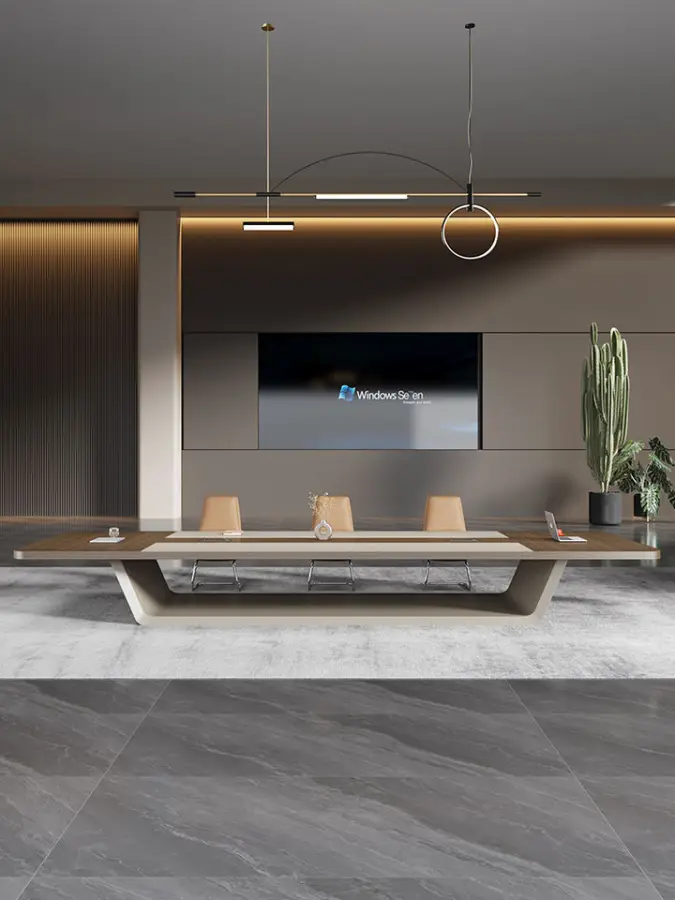 Modern Wood Extendable Conference Table for Hotel & School Use Large Creative Negotiation Commercial Office Furniture — image 6