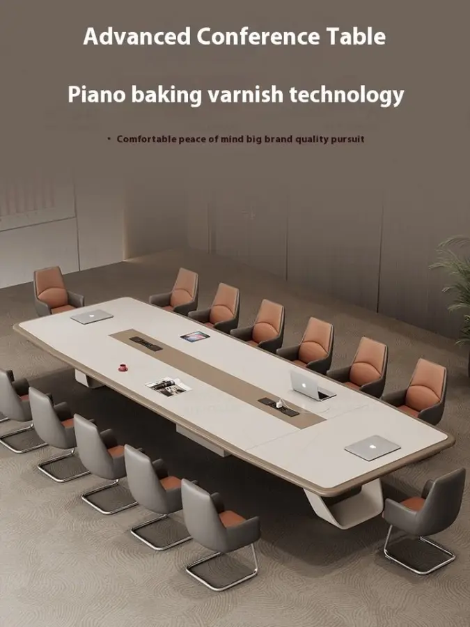 Office Furniture White Conference Table Long Table New Large Creative Negotiation Conference Room Tables and Chairs — image 2