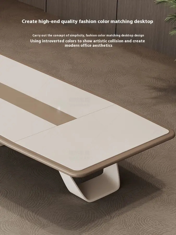 Office Furniture White Conference Table Long Table New Large Creative Negotiation Conference Room Tables and Chairs — image 4