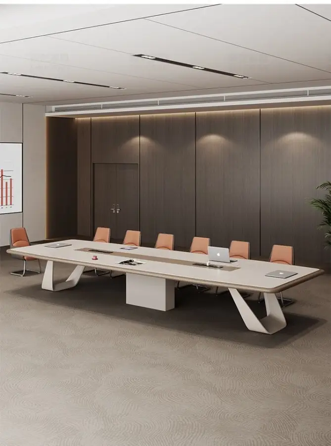 Office Furniture White Conference Table Long Table New Large Creative Negotiation Conference Room Tables and Chairs — image 6