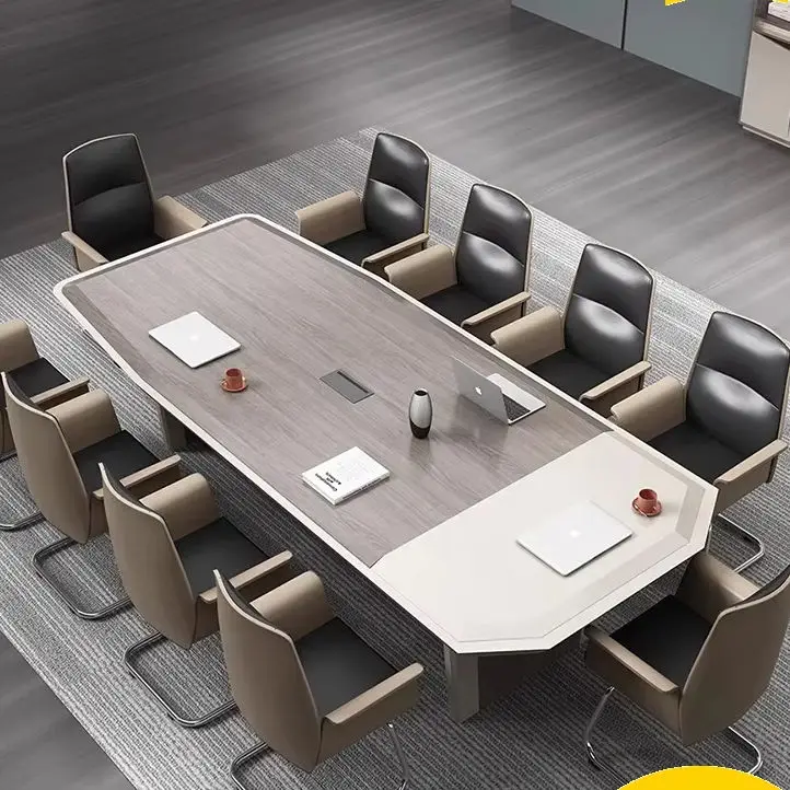 Modern Wood Panel Conference Table Office Furniture Adjustable Height Commercial Home Office Use — image 3