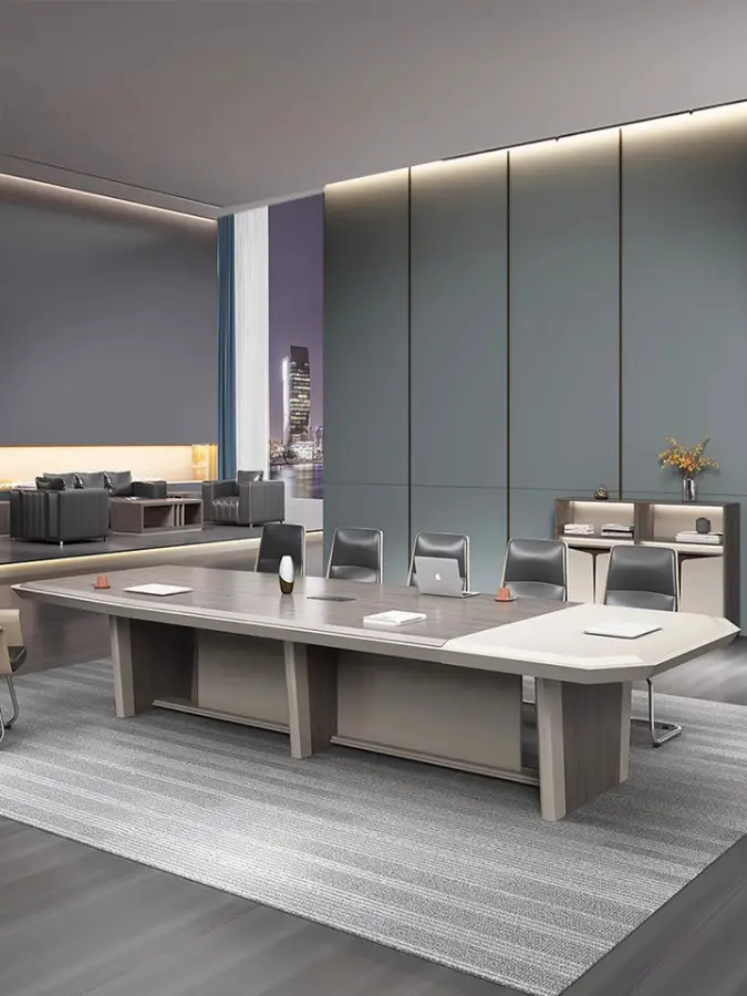 Modern Wood Panel Conference Table Office Furniture Adjustable Height Commercial Home Office Use — image 4