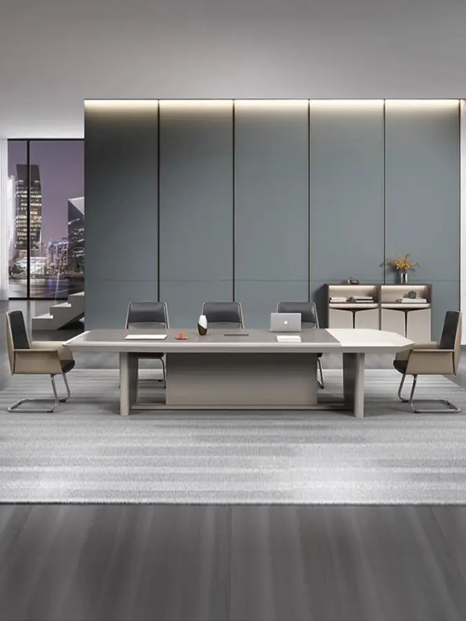Modern Wood Panel Conference Table Office Furniture Adjustable Height Commercial Home Office Use — image 6