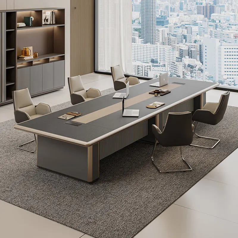 Luxury High-End Meeting Table E0 Large Office Conference Desk for 6-12 People Wooden High Quality Material for Executive — view 1