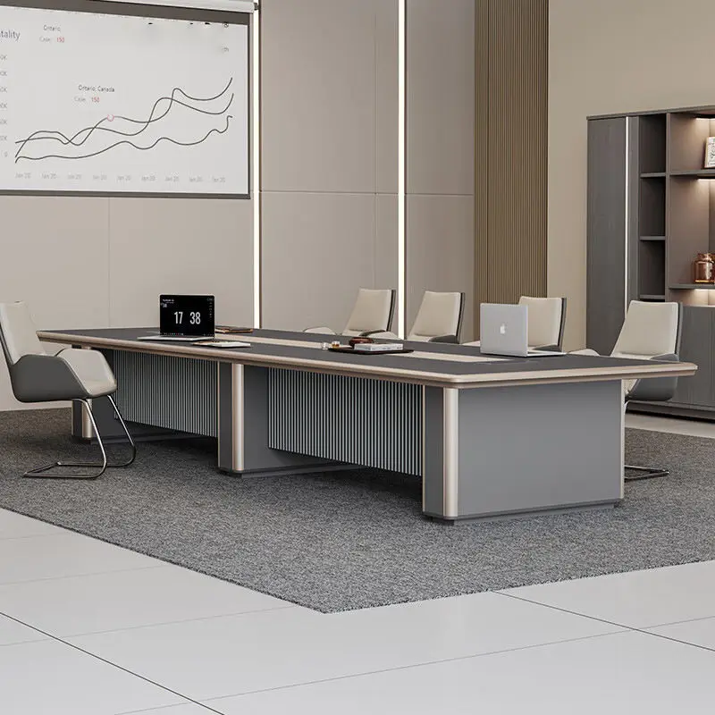 Luxury High-End Meeting Table E0 Large Office Conference Desk for 6-12 People Wooden High Quality Material for Executive Meeting — image 3