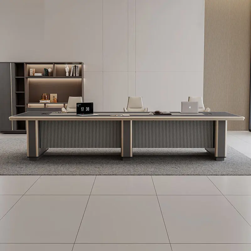 Luxury High-End Meeting Table E0 Large Office Conference Desk for 6-12 People Wooden High Quality Material for Executive Meeting — image 4