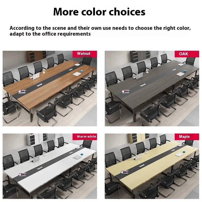 Modern Wood Panel Conference Desk Set Adjustable Height-Multi-functional Office Furniture for Home Office Boardroom Meetings — image 4
