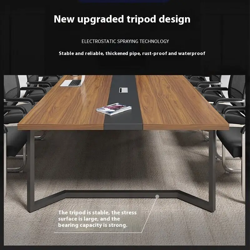 Modern Wood Panel Conference Desk Set Adjustable Height-Multi-functional Office Furniture for Home Office Boardroom Meetings — image 5