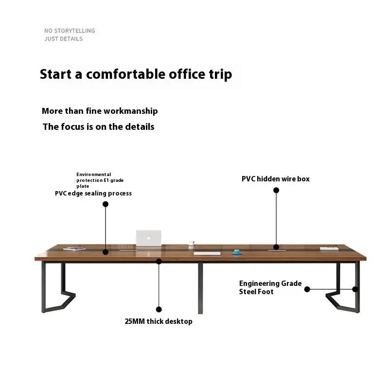 Modern Wood Panel Conference Desk Set Adjustable Height-Multi-functional Office Furniture for Home Office Boardroom Meetings — image 6