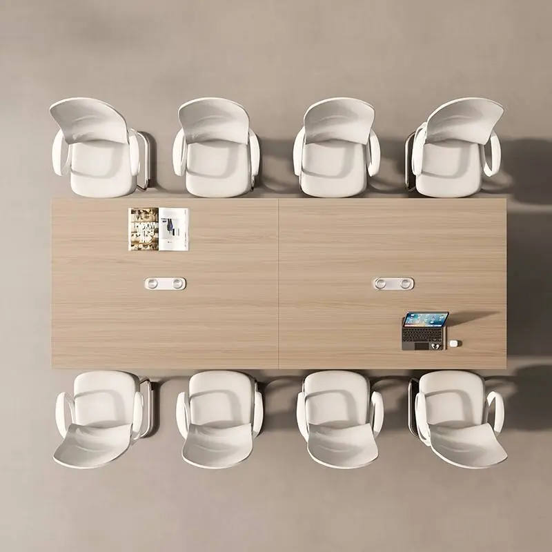 Modern Adjustable Height Modular Wood Panel Conference Desk Set for Home & Office Use with Boardroom and Meeting Tables & Chairs — image 3