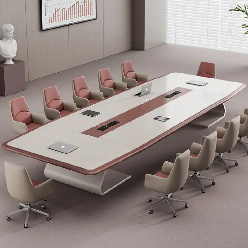 Hot Selling Modern Home Office Conference Table White Painted Adjustable Height Multi-functional Wood MDF — view 1