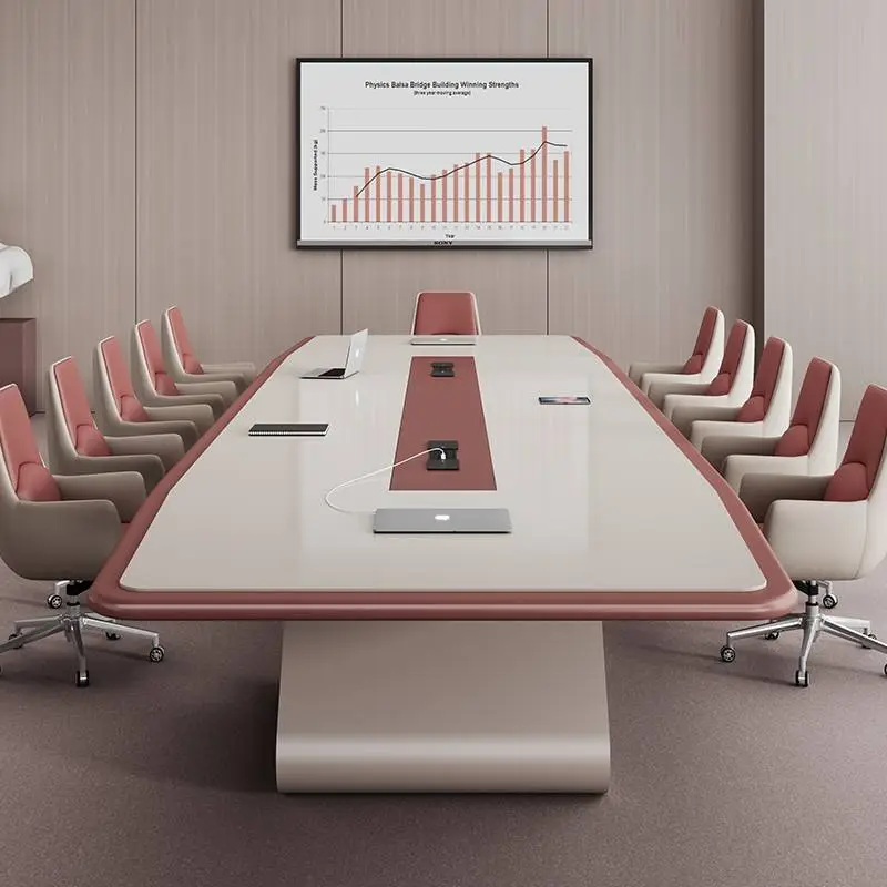 Hot Selling Modern Home Office Conference Table White Painted Adjustable Height Multi-functional Wood MDF — image 3