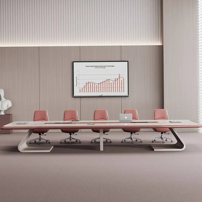 Hot Selling Modern Home Office Conference Table White Painted Adjustable Height Multi-functional Wood MDF — image 4