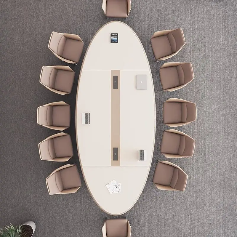 Hot Selling Modern Office Desk Oval Painted Long Rectangular Conference Table for Negotiation for School Training Wood MDF — image 4