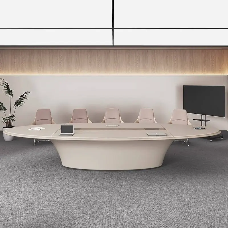 Hot Selling Modern Office Desk Oval Painted Long Rectangular Conference Table for Negotiation for School Training Wood MDF — image 5
