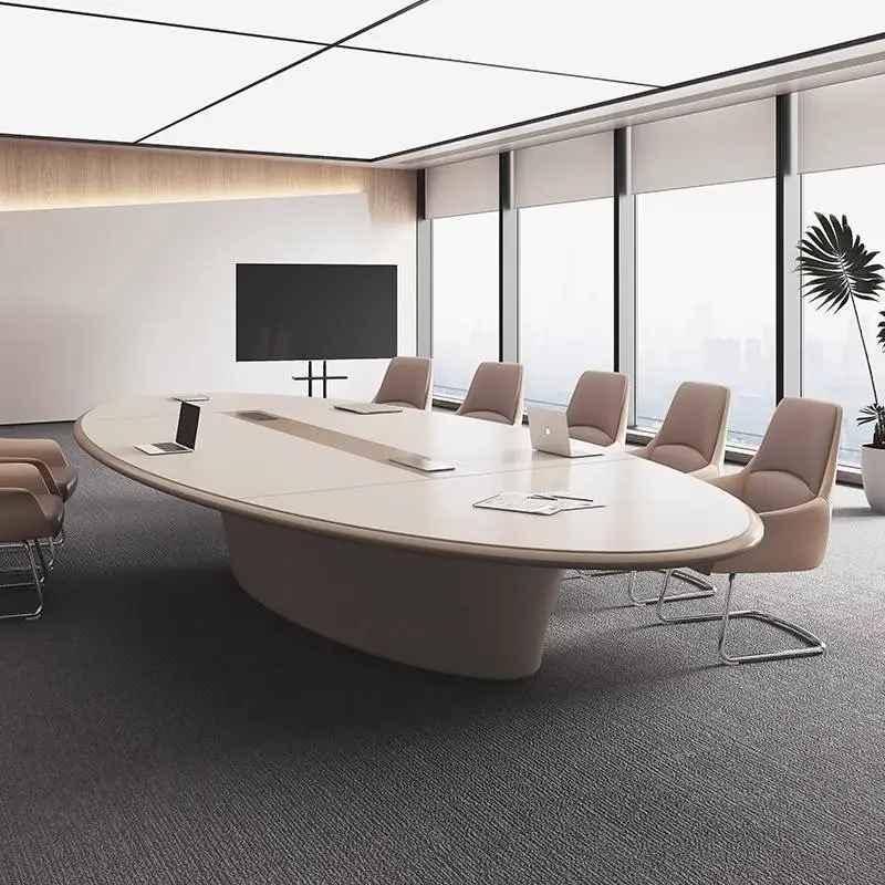 Hot Selling Modern Office Desk Oval Painted Long Rectangular Conference Table for Negotiation for School Training Wood MDF — image 6