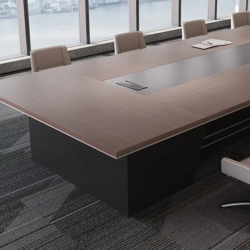 Modern Luxury Rectangular Wooden Conference Table Set Hot Selling Steel Meeting Chairs Office Furniture for Home Office Wooden — image 4