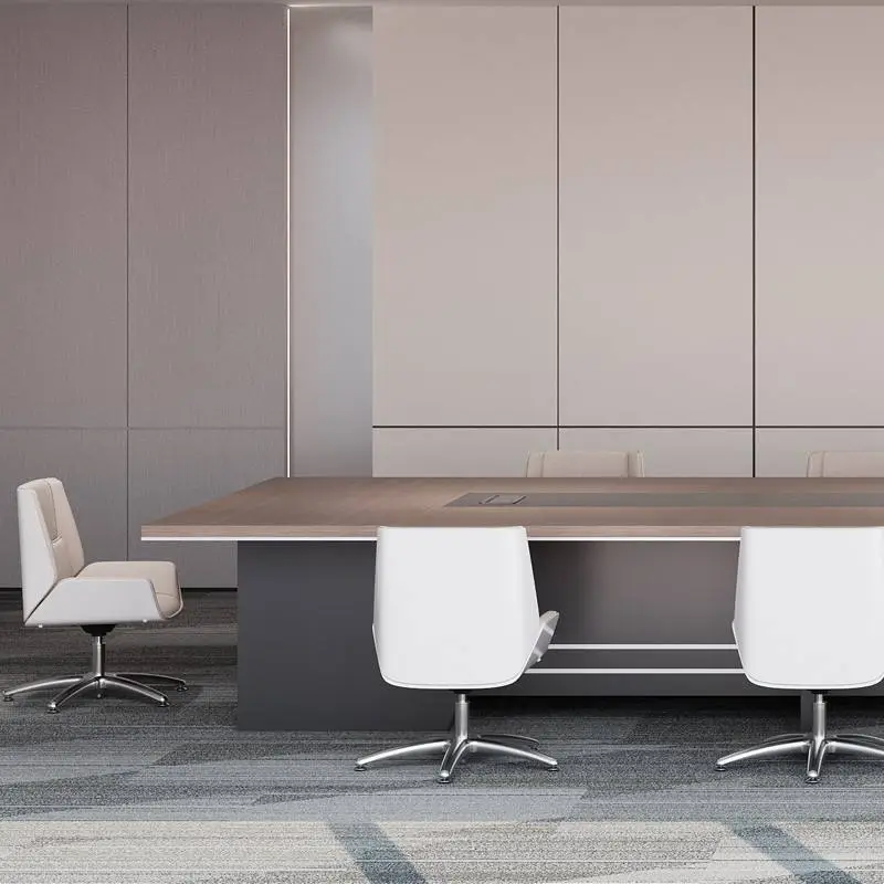Modern Luxury Rectangular Wooden Conference Table Set Hot Selling Steel Meeting Chairs Office Furniture for Home Office Wooden — image 5