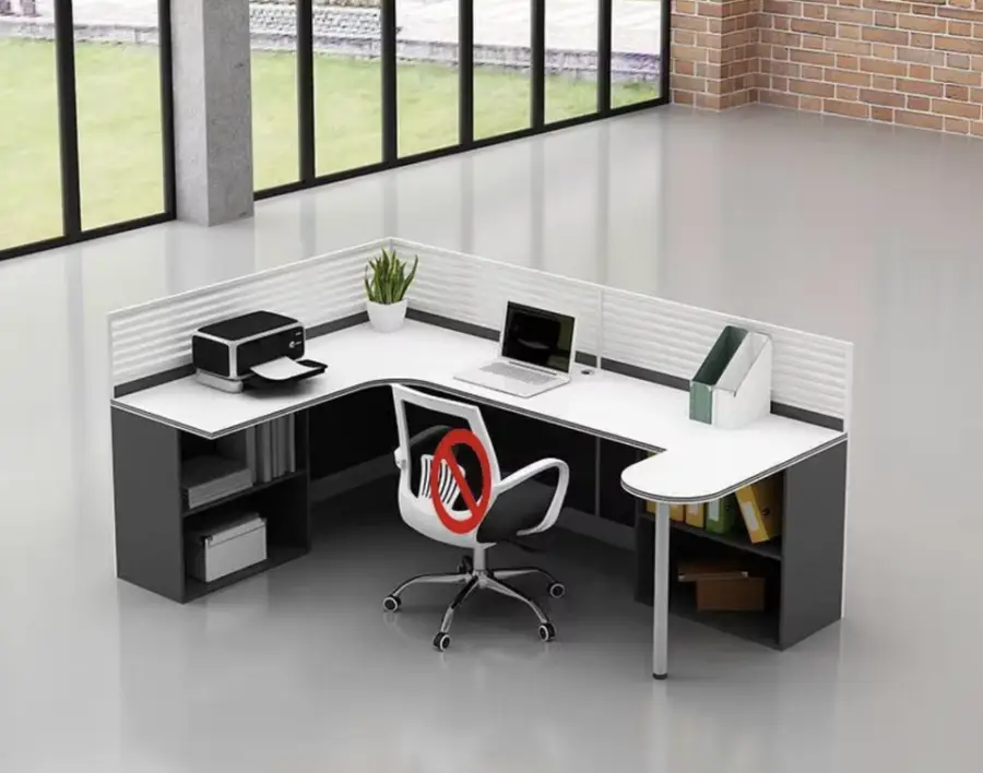 Modern New Office Desk Chair Combination Simple L-Shaped Computer Desk with Storage Cabinet Panel Wood Style Office Workstation — image 6