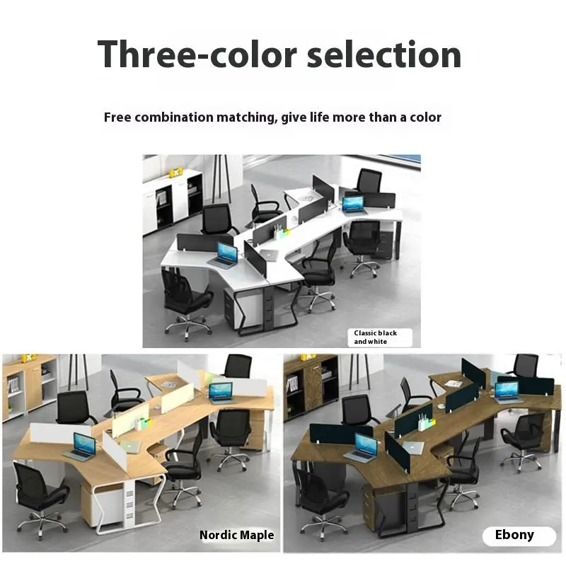 New Customizable Office Furniture Creative Staff Table Desk Office Modular Clerk Workstation 120 Degree L Simple Modern — image 5