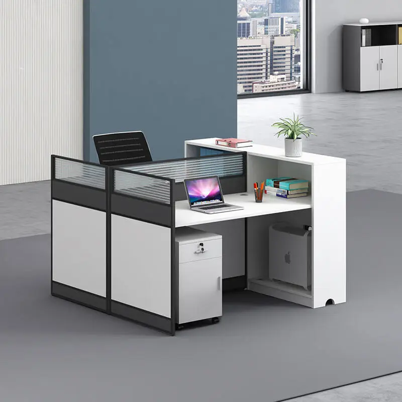 New Modern Design Commercial Furniture Modular Computer Workstation Wooden Panel 4 People Office Staff Desk — image 5