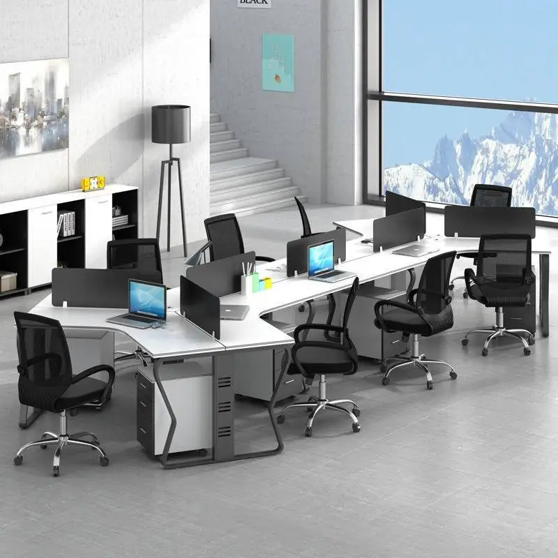 New Customizable Office Furniture Creative Staff Table Desk Office Modular Clerk Workstation 120 Degree L Simple Modern — image 7