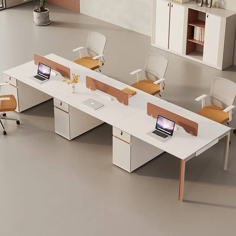 Staff Office Desk Modern Modular Wooden Manual Screen Partition with Whiteboard for Finance Work Stations — image 3