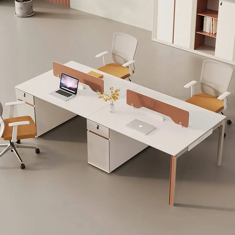 Staff Office Desk Modern Modular Wooden Manual Screen Partition with Whiteboard for Finance Work Stations — image 4